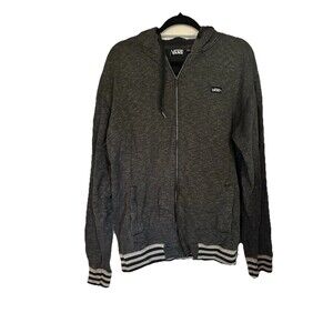 VANS Off the Wall Gray Full Zip Cali Vibes Classic Hoodie Sweatshirt Men's Large